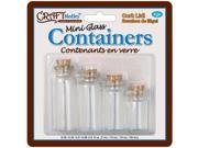 Mini Glass Containers W Cork Lids 4 Pkg 7ml 10ml 15ml 20ml