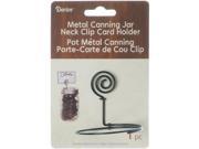 Metal Canning Jar Neck Clip Card Holder Black