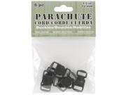 Parachute Cord Bracelet Buckles 12mm 6 Pkg Black