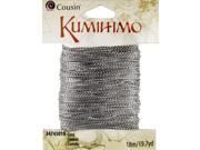 Kumihimo Cord .5mmX19.7yd Metallic Silver