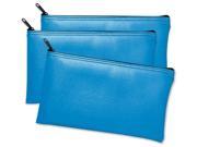 Leatherette Vinyl Zippered Wallets Blue
