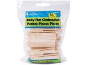 Woodsies Baby Flat Clothespins Natural 2.5 50 Pkg