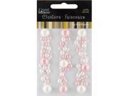 Crystal Stickers Clusters 3 Pkg Round Natural Pearl Light Pink Pearl
