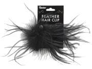 Ostrich Feather Hair Clip Black