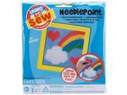 Sew Cute! Rainbow Needlepoint Kit 6 X6 Stitched In Yarn