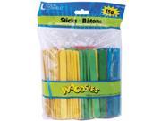 Woodsies Craft Sticks Colored 4.5 150 Pkg
