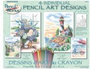 Pencil Works Color By Number Kit 9 X12 4 Pkg Beach Scenes