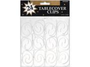 Tablecover Clips 24 Pkg Clear Plastic