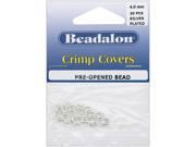 Silver Plated Crimp Covers 4mm 20 Pkg