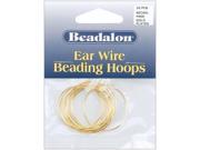 Ear Wire Beading Hoops Large 30mm 10 Pkg Gold Plated Nickel Free