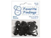 Favorite Findings Sew On Round Gems Black 47 Pkg