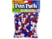 Fun Pack Acrylic Pony Beads 700 Pkg Red White Blue