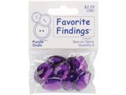 Favorite Findings Sew On Oval Gems Purple 9 Pkg