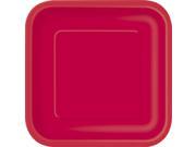 7 Square Plates 16 Pkg Ruby Red