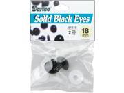 Shank Back Solid Eyes 18mm 2 Pkg Black