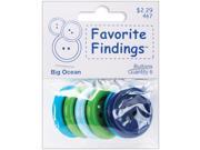 Favorite Findings Big Buttons 6 Pkg Ocean