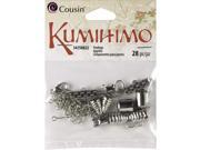 Kumihimo Assorted Metal Findings 36 Pkg Silver