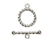 Sterling Elegance Genuine 925 Silver Beads Findings Small Rope Toggle 1 Pkg