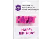 Candle Pick Set 3 Happy Birthday Pink 13 Pkg