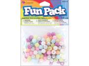 Fun Pack Acrylic Round Beads 125 Pkg Assorted Glitter