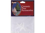 Ceramic Christmas Tree Stars 2.75 X1.875 2 Pkg Iridescent