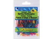 Woodsies Tiny Spring Clothespins Colored 1 50 Pkg