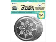 Transform Mason Lid Inserts 4 Pkg Silver Snowflake