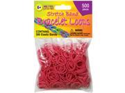 Stretch Band Bracelet Loops 500 Pkg Neon Pink