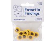 Favorite Findings Buttons Sunny Flowers 8 Pkg