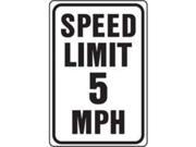 Sign Highway Spd Lmt 5Mph 12In HY KO PRODUCTS Highway Signs HW 23 White Aluminum