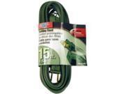 Cord Ext 16Awg 2C 15Ft 13A Grn Power Zone Extension Cords OR780615 Blue Green