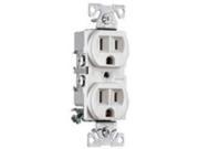 15A 125V Wht Duplex Receptacle COOPER WIRING Single Receptacles BR15W