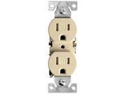 Receptacle Dpx 125V 15A 2P 4In COOPER WIRING Single Receptacles TR270V Ivory