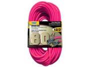 Cord Ext 12Awg 3C 80Ft 15A Power Zone Extension Cords ORN513833 Neon Pink