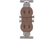 Receptacle Dpx 125V 15A 2P 1In COOPER WIRING Single Receptacles 736B BOX Brown