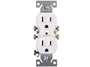 Cooper Wiring 270W10 Duplex Grounded Receptacle White 2 Pole 3 Wire Straight B