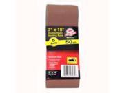 Ali Industries 7034 3X18 Inch 50 Grit Aluminum Oxide Belt 5 Pack Aluminum Oxide