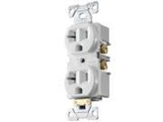 Receptacle Dpx 125V 20A 2P Wht COOPER WIRING Single Receptacles BR20W White