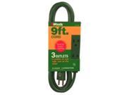 Woods Industries 3 Outlet Cord in Green 3 16 Inch x 9 Feet