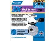 Dsk Sndg 5In 120Grt P 5 and 8Hl NORTON Sanding Discs Hook Loop 04035