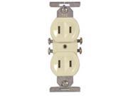 Receptacle Dpx 125V 15A 2P 1In COOPER WIRING Single Receptacles 736V BOX Ivory