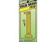 Number House 1 2.88In 6 3 4In HY KO PRODUCTS Brass Letters Numbers BR 90 1