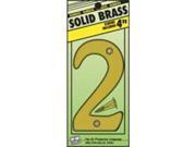 Number House 2 2.88In 6 3 4In HY KO PRODUCTS Brass Letters Numbers BR 90 2