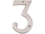 Number House 3 4In Sn Dcst Zn MINTCRAFT Satin Nickel Letters Numbers