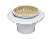 Oatey 42404 2 3 Inch Brass Shower Drain Low Profile PVC for Built Up Bases