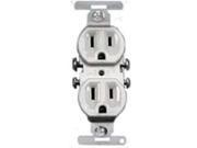 Receptacle Dpx 125V 15A 2P Wht COOPER WIRING Single Receptacles 5270W BU White