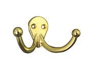 Double Clothes Hook NATIONAL Coat Hooks N243 758 Brass Steel 038613199248
