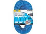 CORD EXT 12AWG 3C 100FT VNYL Power Zone Flat Extension Cords ORCW511835 Blue