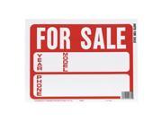 SIGN ID F SALE AUTO 12IN HY KO PRODUCTS Plastic Signs 20605 White Plastic