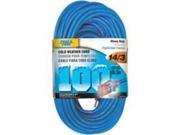 CORD EXT 14AWG 3C 100FT VNYL Power Zone Flat Extension Cords ORCW511735 Blue